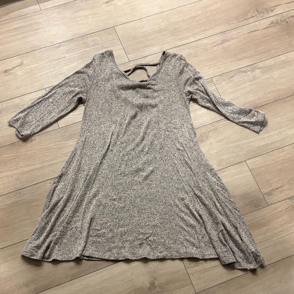 Pinc Heathered Gray Long Sleeve Dress